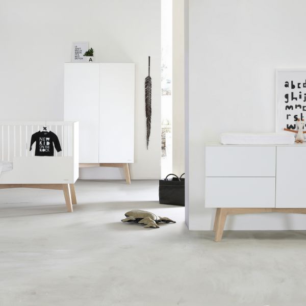 Babykamer Sixties wit mat / naturel